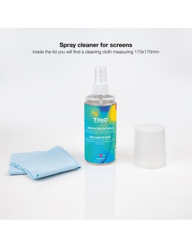 KIT TOOQ SPRAY LIMPIADOR PANTALLA 150ML + PAÑO MICROFIBRA