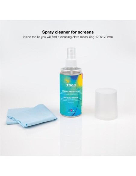 KIT TOOQ SPRAY LIMPIADOR PANTALLA 150ML + PAÑO MICROFIBRA