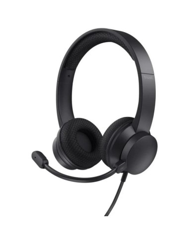 AURICULARES + MICROFONO TRUST HS-260 HEADSET ENC USB-A/USB-C BLACK