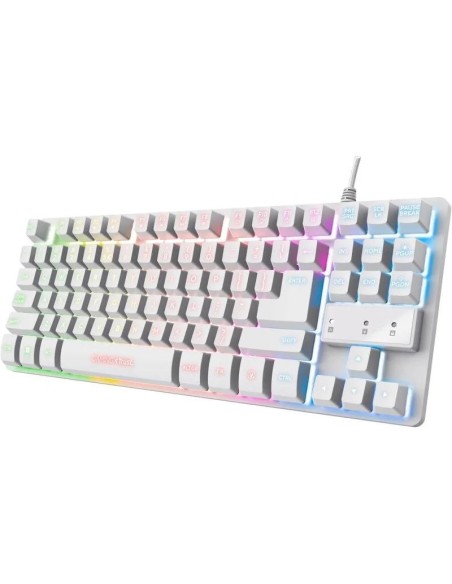 TECLADO TRUST GAMING GXT 833W THADO METALICO USB RGB WHITE