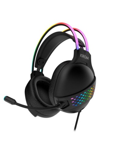 AURICULARES + MICROFONO GAMING KROM KLAIM RGB HEADSET BLACK