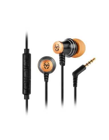 AURICULARES + MICROFONO KROM KINEAR IN EAR AUX MULTIPLATAFORMA BLACK/ORANGE