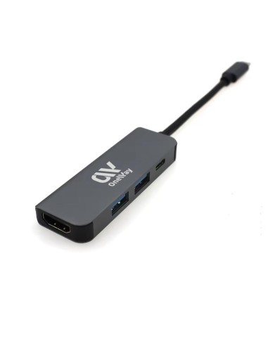 DOCK HUB ONEWAY USB-C 4 EN 1 HDMI 4K + 2 USB 3.0 + USB-C GREY