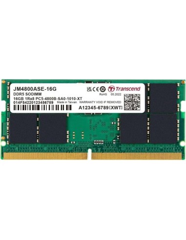 MEMORIA SODIMM 16GB TRANSCEND DDR5 4800MHZ