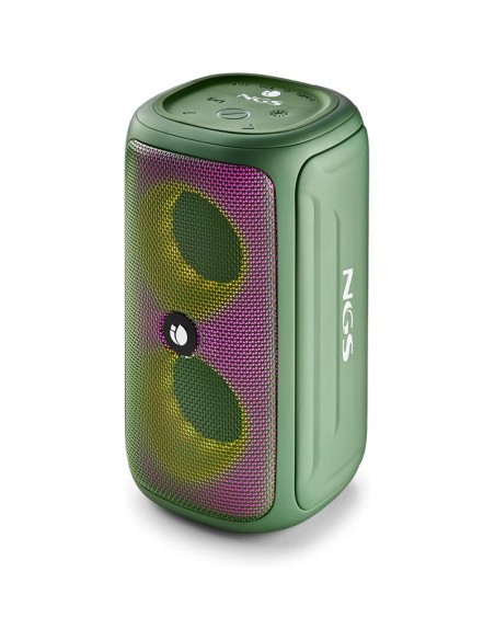 ALTAVOCES NGS ROLLER BEAST RGB PORTATIL WATERPROOF IPX5/BT/USB/AUX/FM GREEN