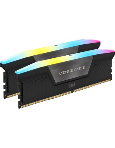 KIT MEMORIA RAM CORSAIR VENGEANCE 16GB (2X8GB) DDR5 5200MHZ RGB CL40 BLACK