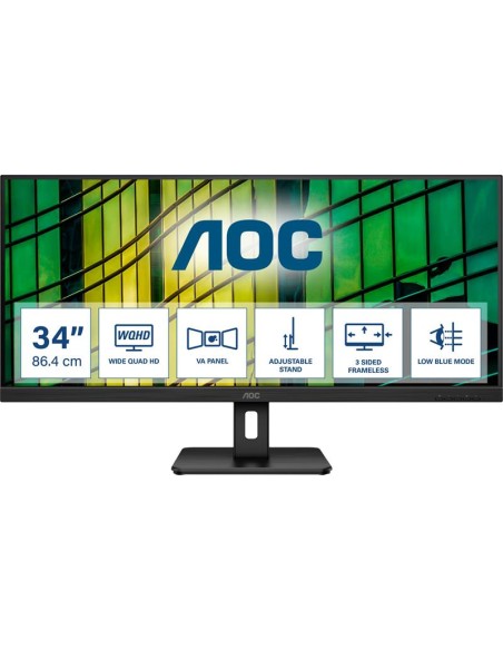 MONITOR AOC 34 100HZ WQHD ULTRAWIDE HDMI DISPLAYPORT BLACK