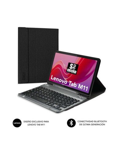 FUNDA + TECLADO SUBBLIM KEYTAB PRO BT PARA TAB LENOVO M11 BLACK