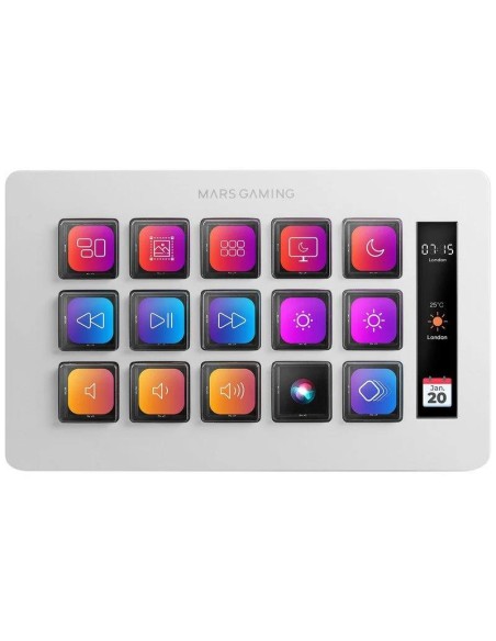 STREAM DECK MARS GAMING 15 TECLAS PERSONALIZABLES PANTALLA LCD WHITE