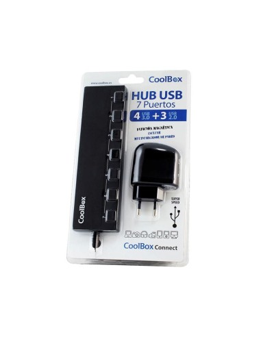 HUB USB COOLBOX 7 PUERTOS - 4 USB 3.0 + 3 USB 2.0