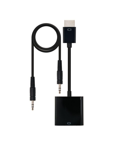 CABLE CONVERSOR HDMI A M-SVGA 10CM BLACK + 1M