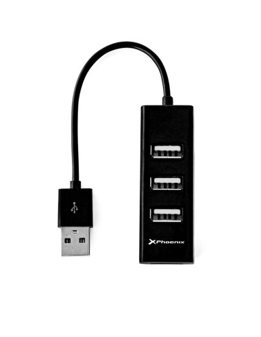 HUB USB PHOENIX 4 PUERTOS USB 2.0 BLACK