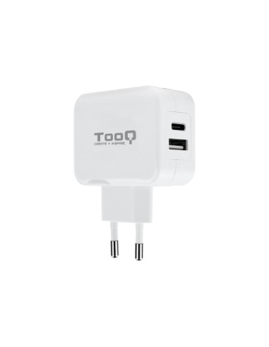 CARGADOR SMARTPHONE/TABLET TOOQ 12W USB 3.0 + 15W USB-C WHITE