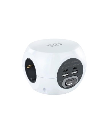 REGLETA NANOCABLE 3XSCHUKO + 2XUSB-C + 2XUSB-A 16A WHITE