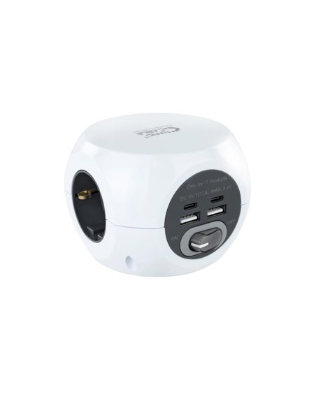 REGLETA NANOCABLE 3XSCHUKO + 2XUSB-C + 2XUSB-A 16A WHITE