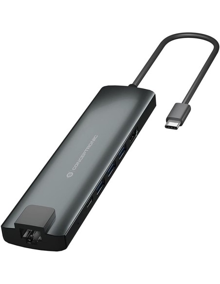 DOCK HUB USB-C 6-1 CONCEPTRONICS USB-C PD 100W HDMI RJ45 MICROSD USB 3.0