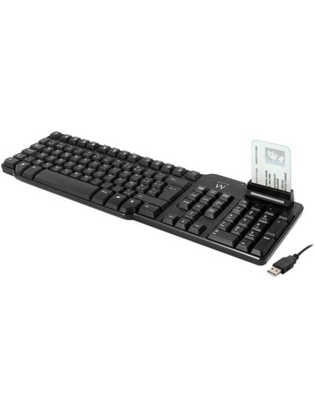 TECLADO + LECTOR CHIP DNI EWENT USB BLACK