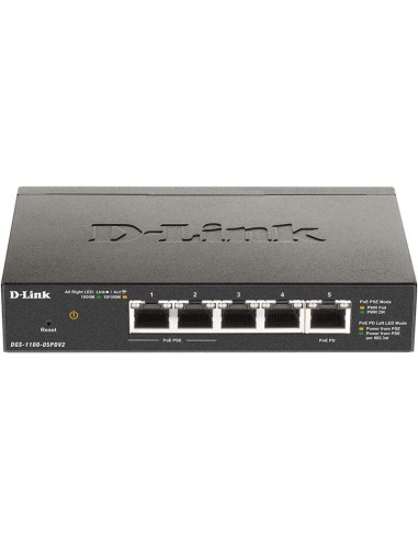 SWITCH D-LINK GIGABIT 5 PUERTOS DGS-1100-05PDV2 2 POE