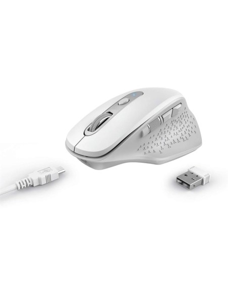 RATON TRUST OZAA ERGONOMICO RECARGABLE WIRELESS WHITE