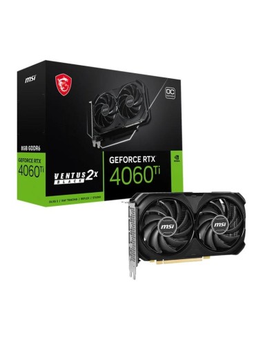 TARJETA DE VIDEO NVIDIA MSI RTX4060TI VENTUS 2X BLACK OC 8GB GDDR6 PCIE 4.0