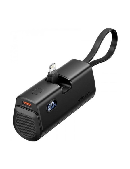 POWERBANK VENTION 4800MAH USB-C + LIGHTNING PLEGABLE 22.5W BLACK